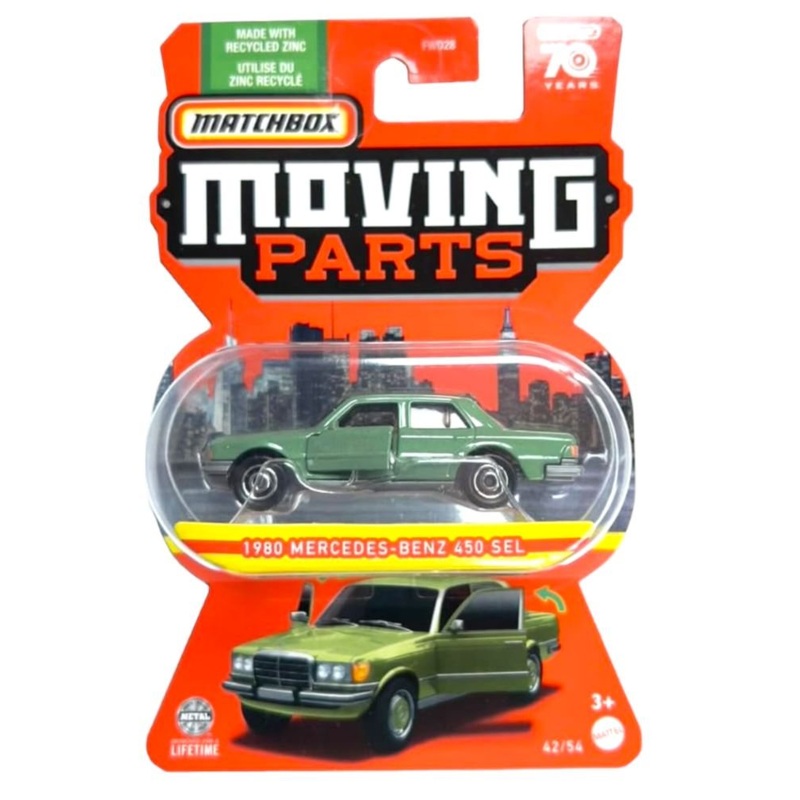 Matchbox Pre-Owned Moving Parts 70 Years Anniversary 1980 Mercedes-Benz 450 SEL Mainline 1:64 Scale