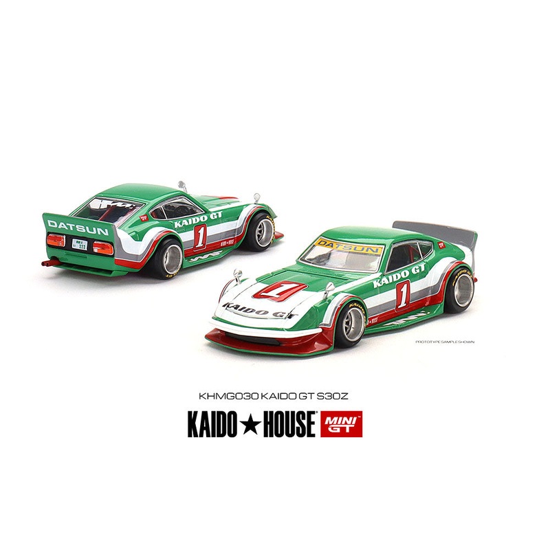 MINI GT 1/64 KaidoHouse  Datsun Fairlady Z GT V1  V2 Green With White Limited Edition