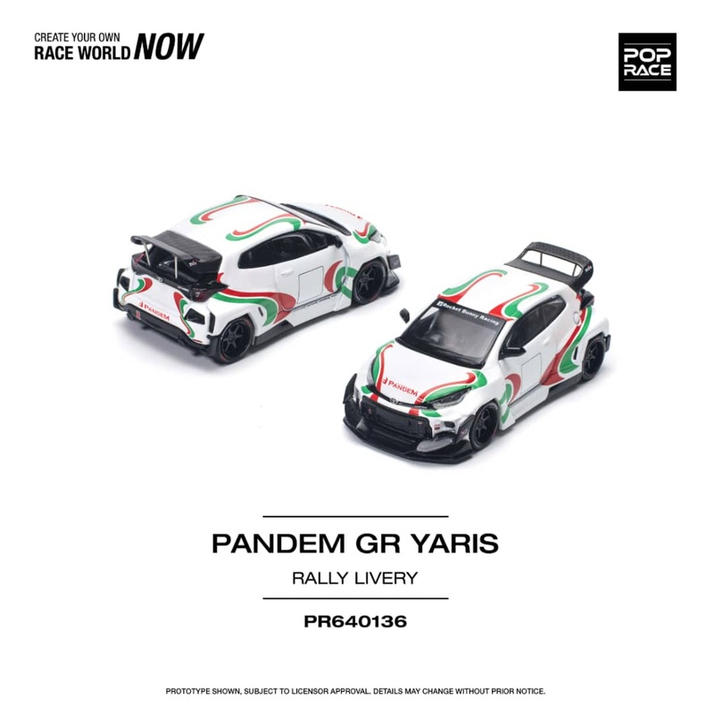 Pop Race 1/64 Toyota GR Yaris Pandem Rocket Bunny Modified  White Rall