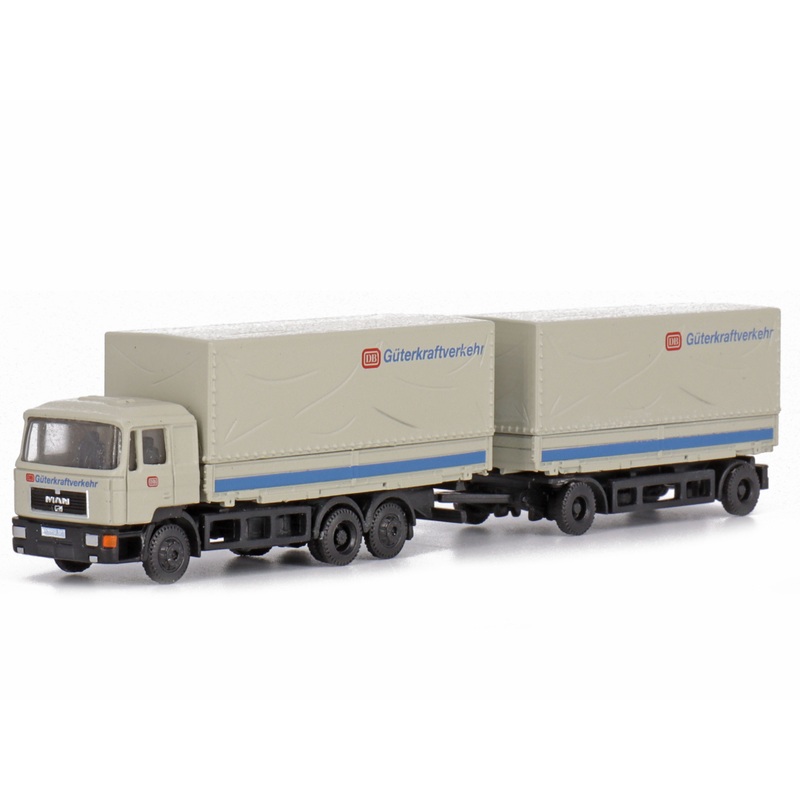 Truck MAN F90 3-axle swap body trailer DB freight transport