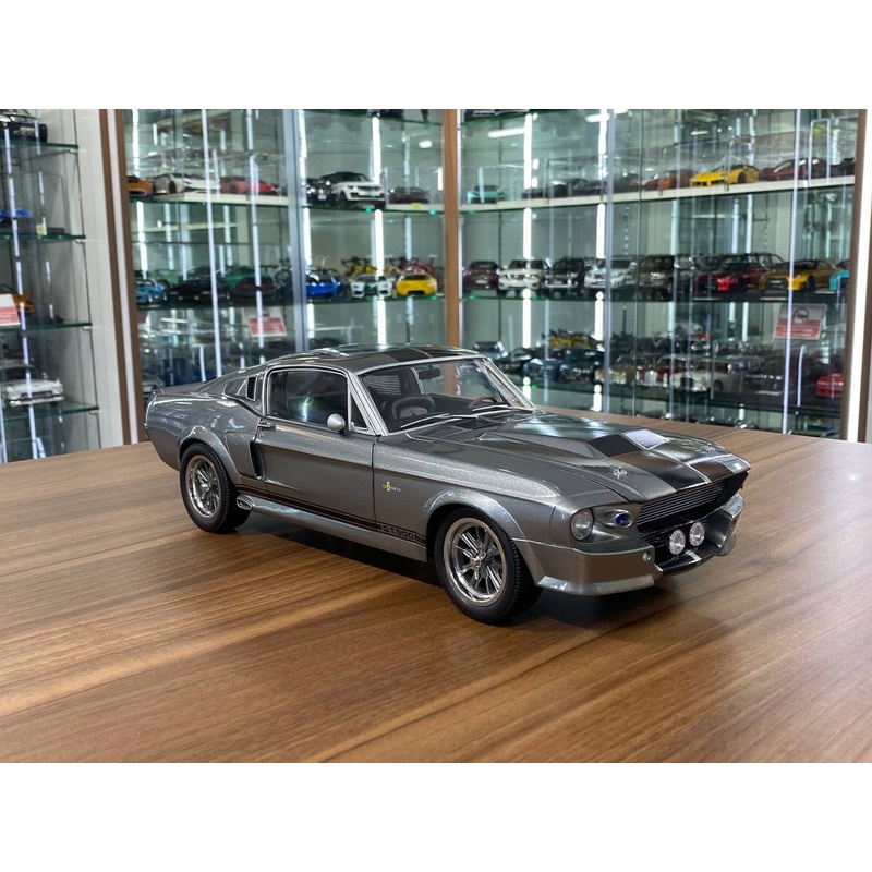 1/12 Diecast KK Scale Ford Mustang Eleanor 1967 | Grey with Black Stripes