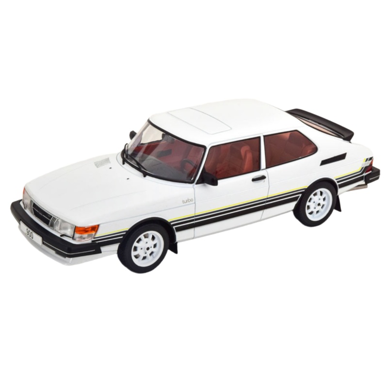 MCG 1981 Saab 900 Turbo White w/ Red Interior 1:18