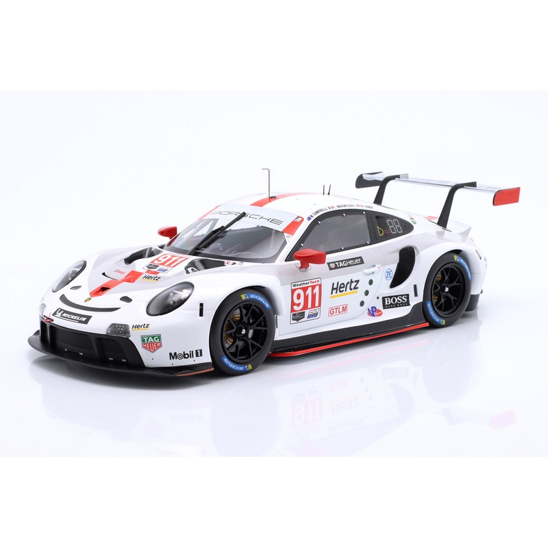 Ixo Porsche 911 991.2 GT3 RSR Porsche GT Team No 911 2nd GTLM Class Daytona 2020 White 1:18