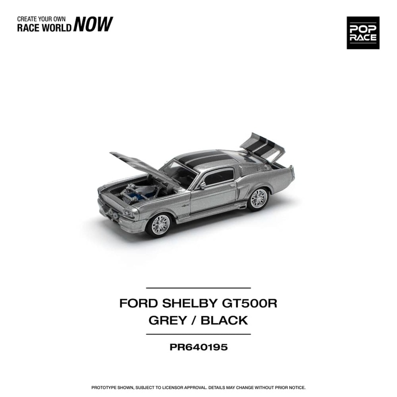 Pop Race 1/64 Shelby Mustang GT500R 1967 Grey-Black