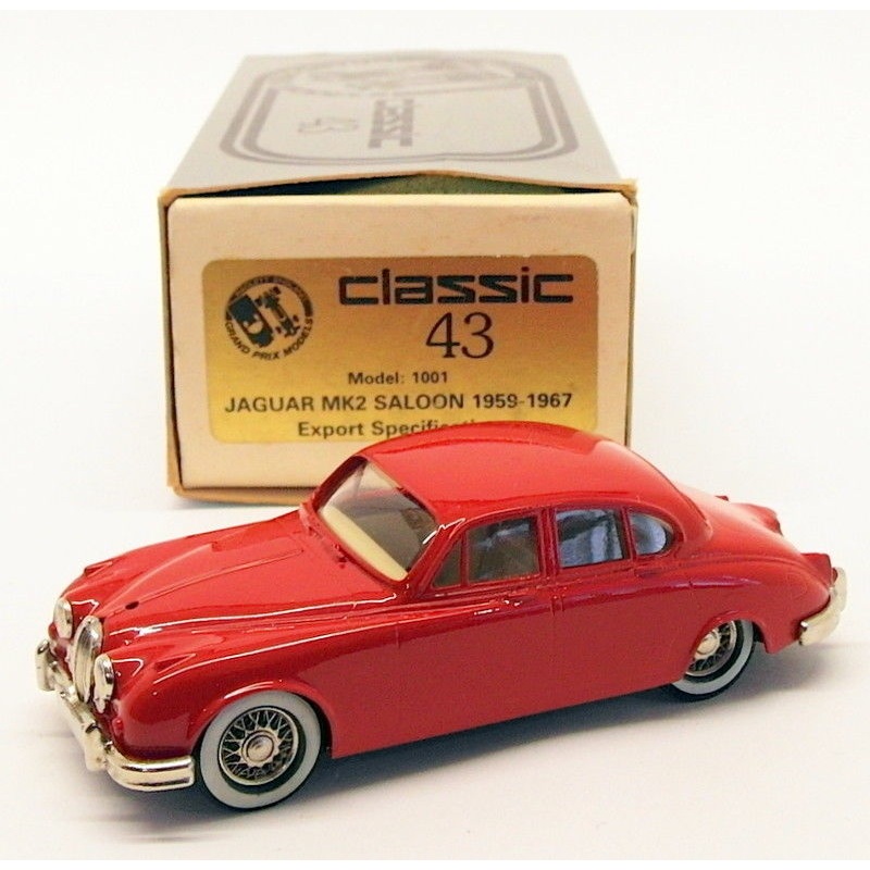 Classic 43 1/43 Scale Model Car 1001 - 1959-67 Jaguar Mk2 Saloon - Red