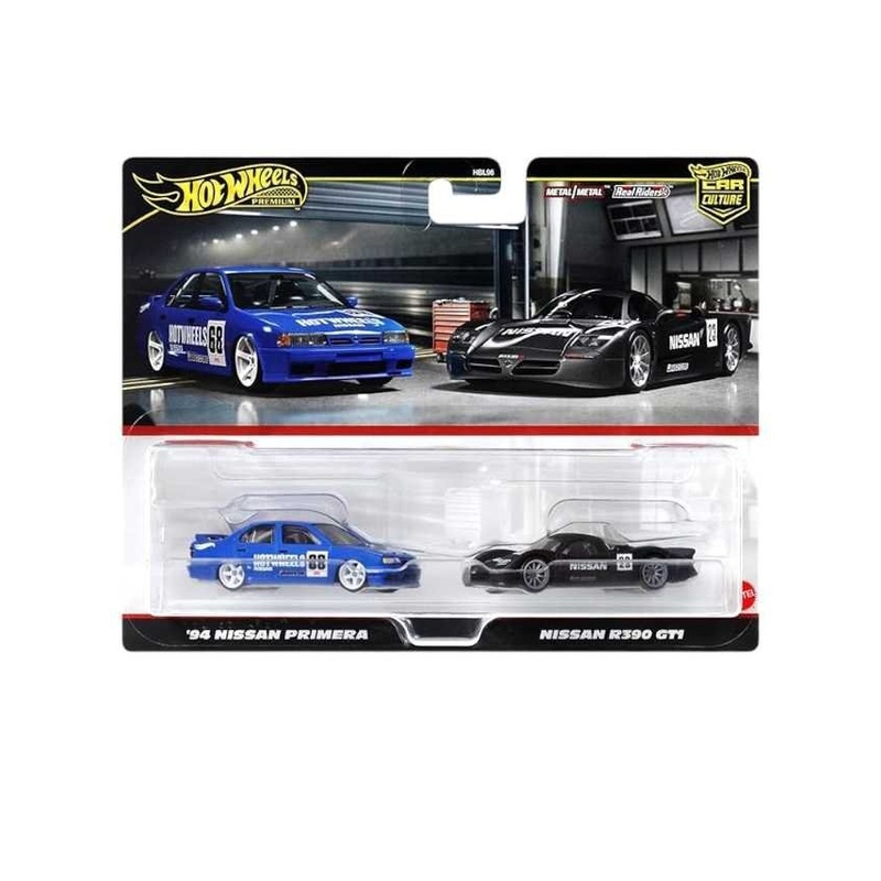 Hotwheels 2 pack 94 nissan primera and nissan r390 gt1 blister and Card damage