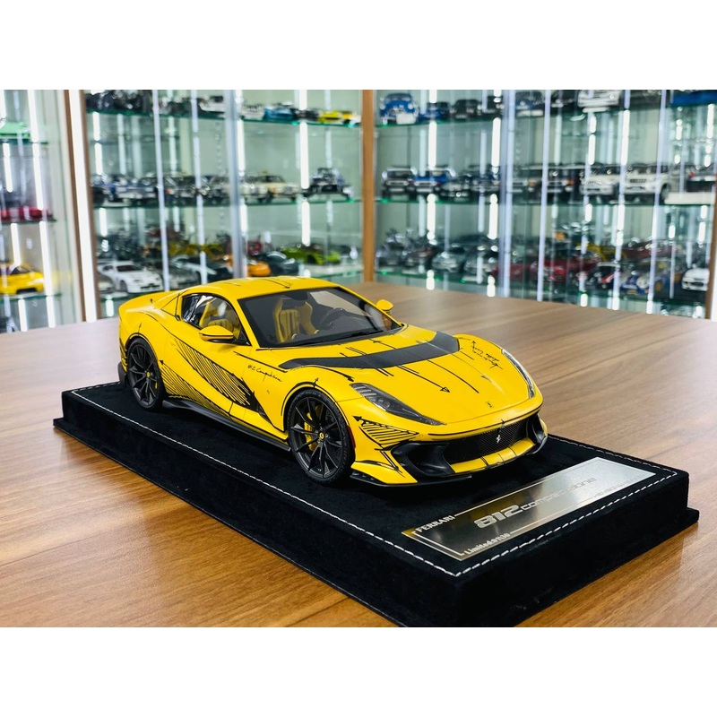 H&H Ferrari 812 Competizione Blank Sheet - 1/18 Resin Model, Matt Yellow, Limited to 30 Pieces