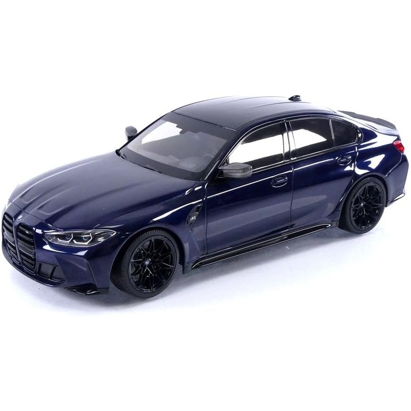 Minichamps 2020 BMW M3 Competition (G80) w/ Carbon Roof Tansanitblau Deep Blue Metallic 1:18