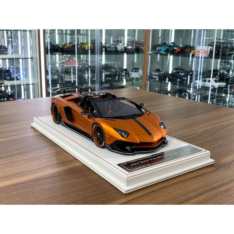 1/18 Davis & Giovanni Lamborghini AVENTADOR LP 750-4 SV Roadster novitec Matt chrome orange, black stripe Limited 8 pcs