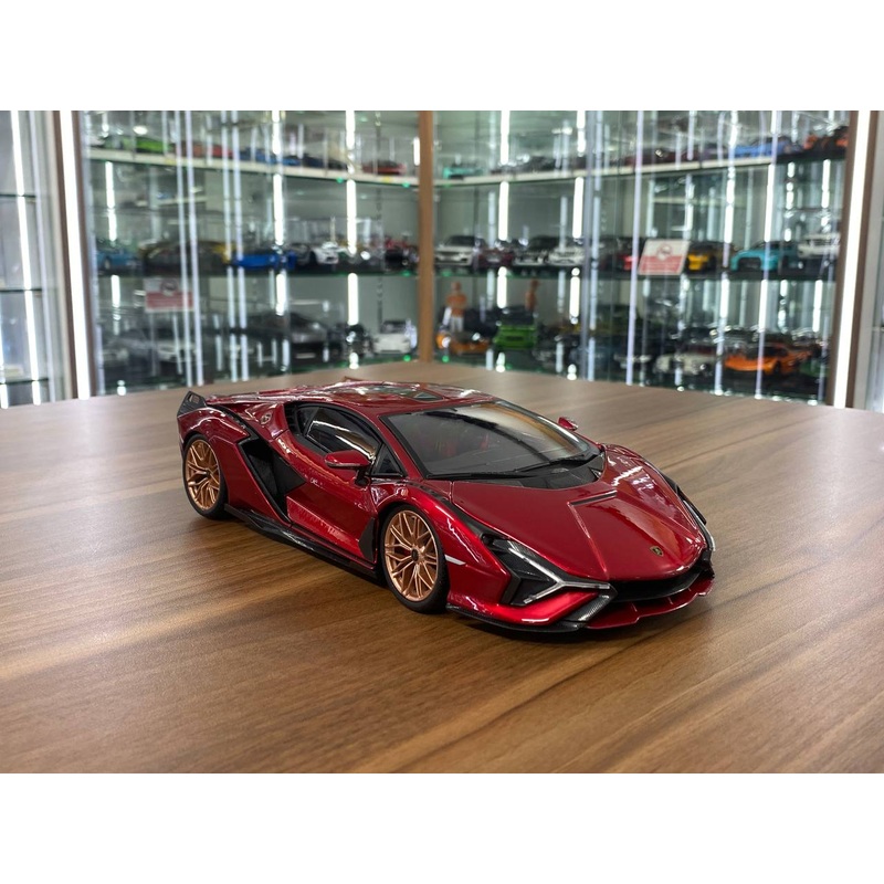 1/18 Diecast Lamborghini Sian FKP 37 Red  Bburago Scale Model Car