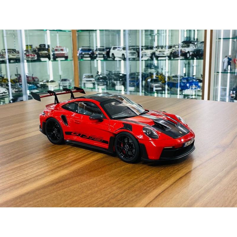1/18 Diecast  - Norev Porsche 911 (992) GT3 RS Weissach Package (2022) in Indichrot (Red), Limited 500 Pieces