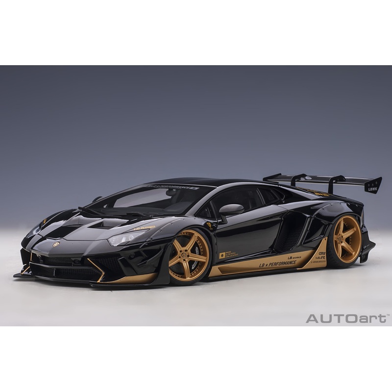 AUTOart Lamborghini Aventador Liberty Walk LB-Works, Limited Edition, Black w/ Gold 1:18