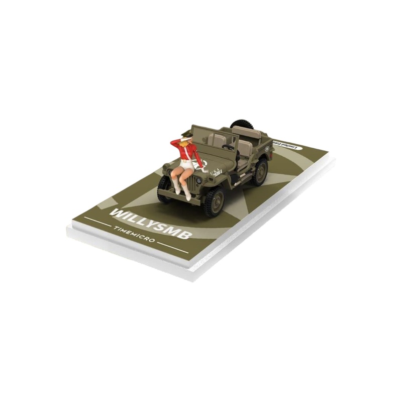Time Micro Willy's MB Jeep 1:64 Scale (With Acrylic Case and Action Figure)