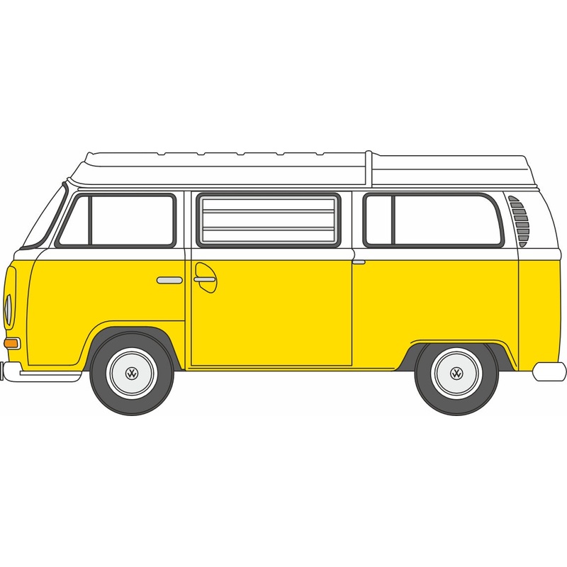 VW T2 Bay Window Camper Saturn Yellow/White 1:148