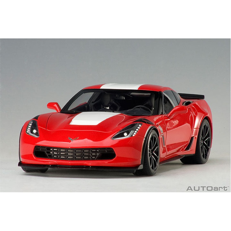 AUTOart Chevy Corvette C7 Grand Sport Red w/ White Stripes 1:18