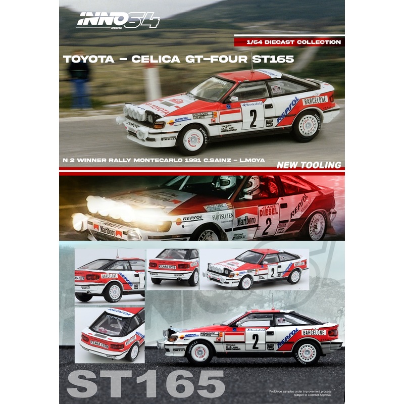 [ETA:  Dec 2025 ] Inno64 1/64 TOYOTA CELICA GT-FOUR (ST165) Winner Rally Monte Carlo 1991C. Sainz / L. Moya