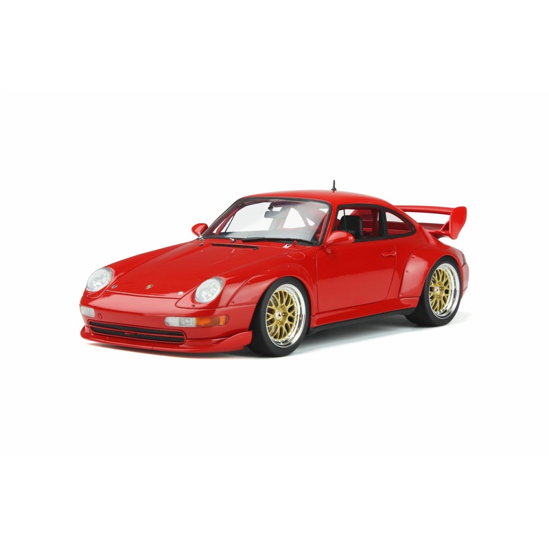 GT Spirit 1996 Porsche 911 993 3.8 RSR Guards Red w/ Gold Wheels 1:18 Resin, SEALED