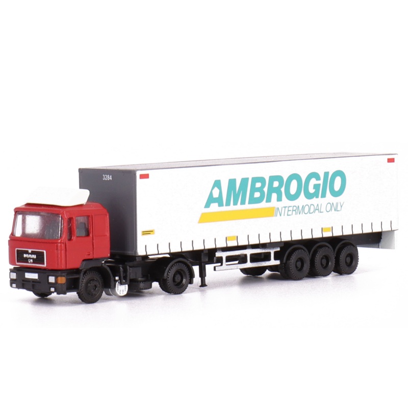Truck MAN F90 curtainsider semitrailer Ambrogio
