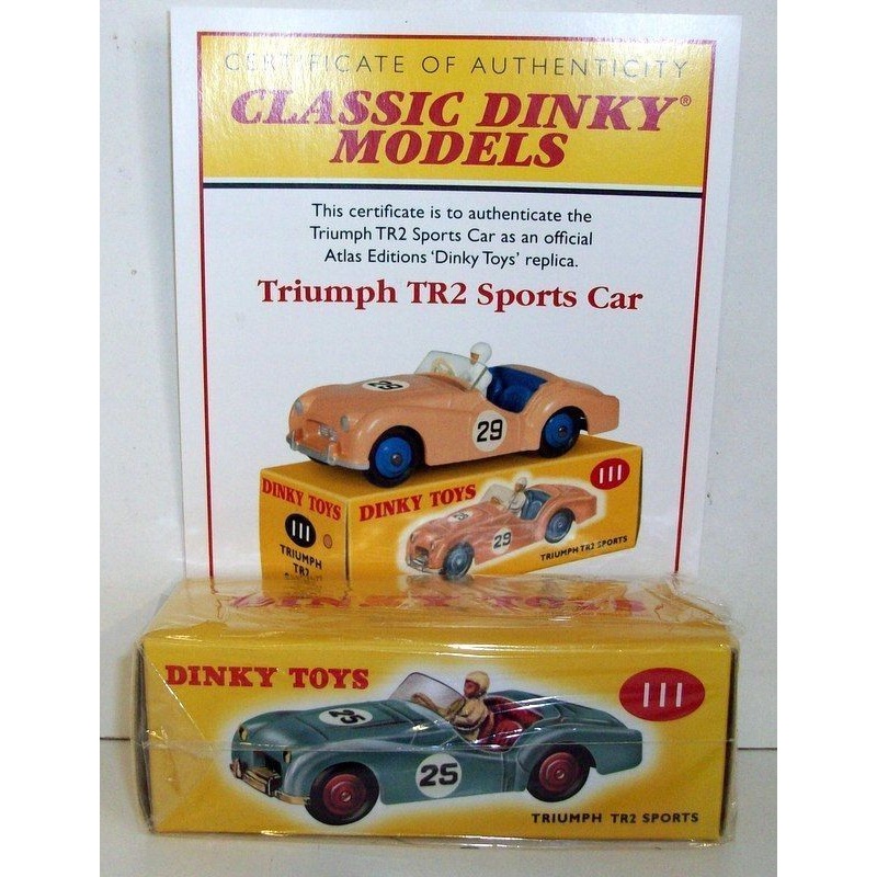 Atlas Dinky Replica Scale Die-Cast Cars Range - 111 Triumph TR2 Sports Car