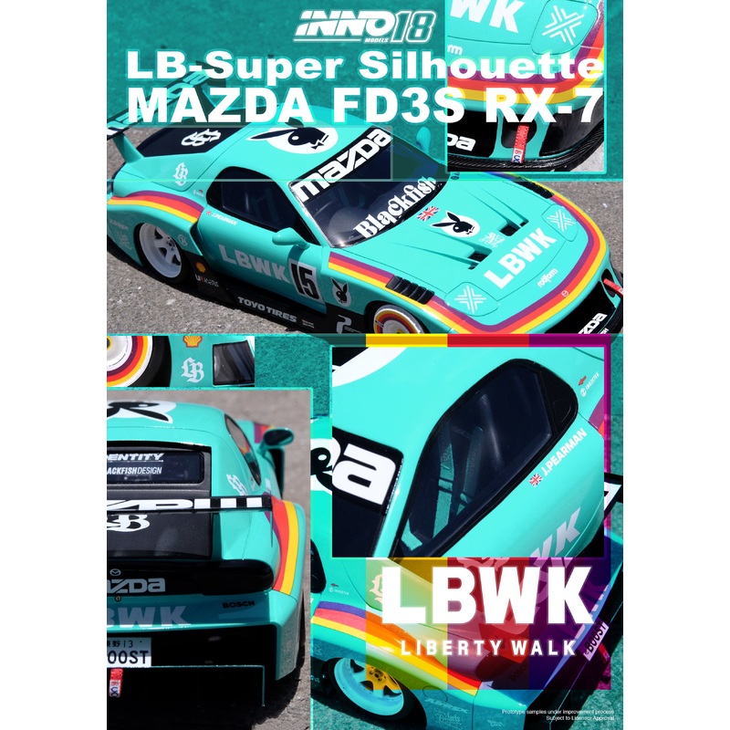[ETA:  Dec 2024 ] Inno18 1/18 MAZDA RX7 (FD3S) LB-SUPER SILHOUETTE Green