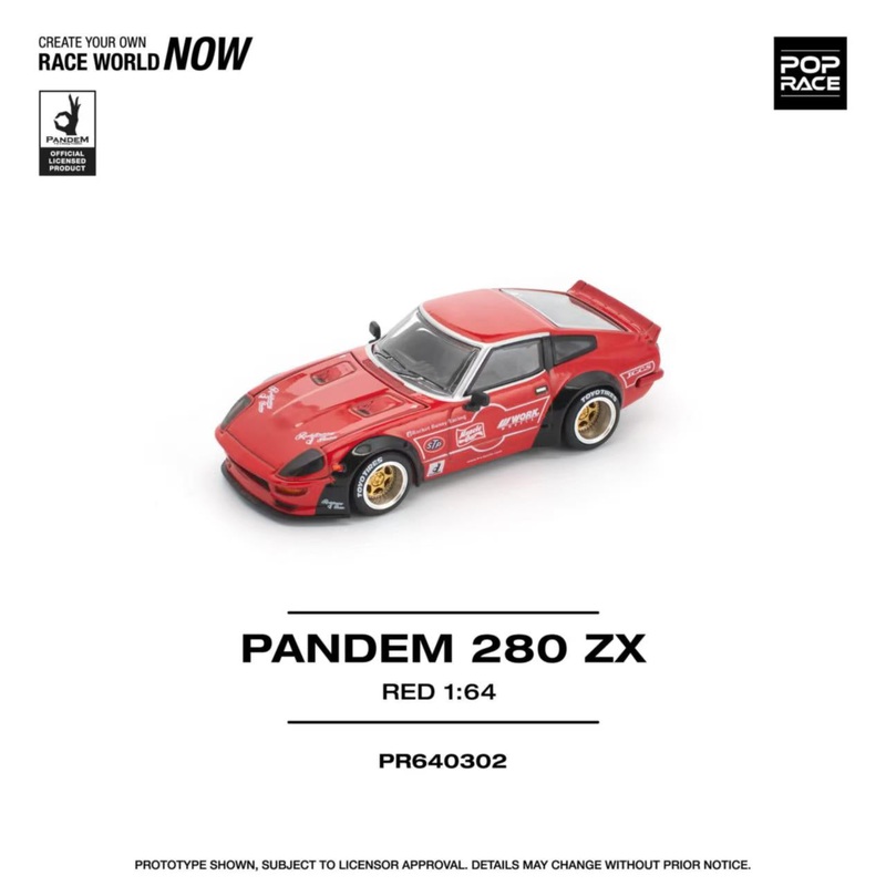 [ETA:  May 2026 ] Pop Race 1/64 Fairlady MK2 Z30 280ZX, Pandem Rocket Bunny Customized - Red