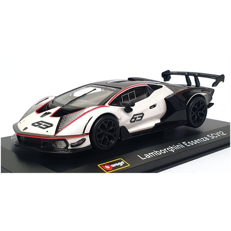 Burago 1/32 Scale 18-41167 - Lamborghini Essenza SCV12 #63 - Black/White