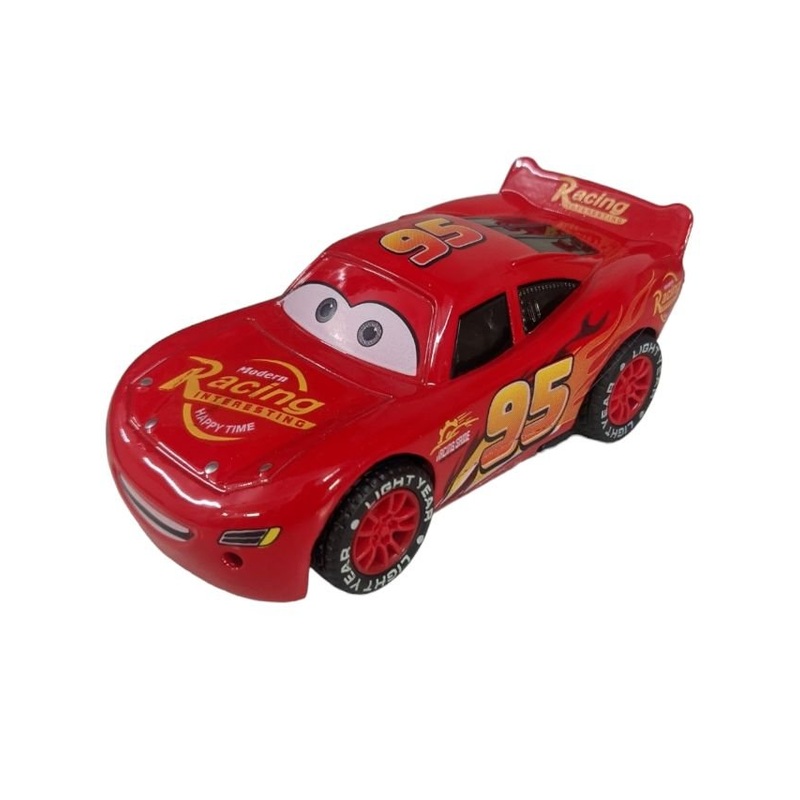 Disney Car Mc Queen Pull Back Metal Body (Rubber Tire) With Light & Music