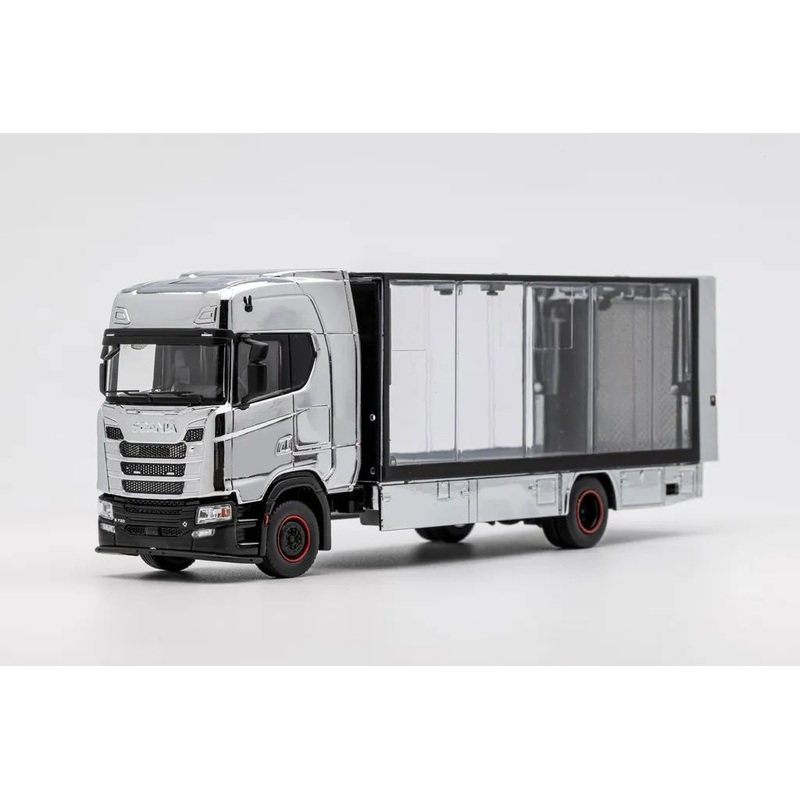 GCD 1/64 S730 Enclosed Double Deck Gull Wing Tow Truck - Chrome