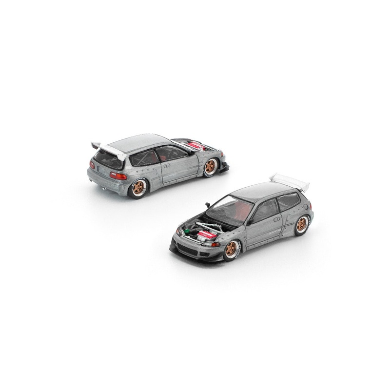 [ETA:  May 2026 ] Enigma x Pop Race 1/64 Pandem Civic EG6 Rocket Bunny Raw Metal - Blister Card Version