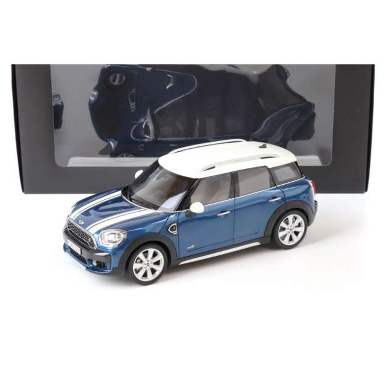 Kyosho Mini Cooper 4 Door F60 Island Blue w/ White Stripes 1:18