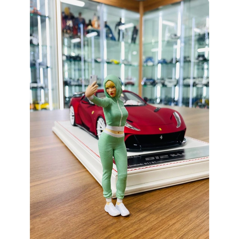 1/18 Scale Figure Selfie Girl Addidas Green out fit (Hand Made / Painted)