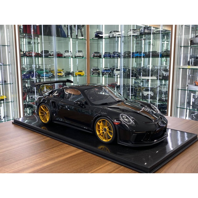 1/8 Porsche 911 GT3 RS  Black with Gold Rims | Dino Models | Limited to 20 pcs