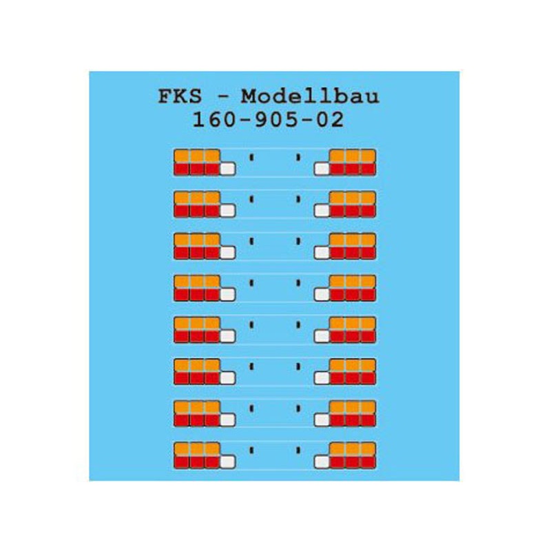 Decal sheet for rear panels for trucks and trailers type 2
