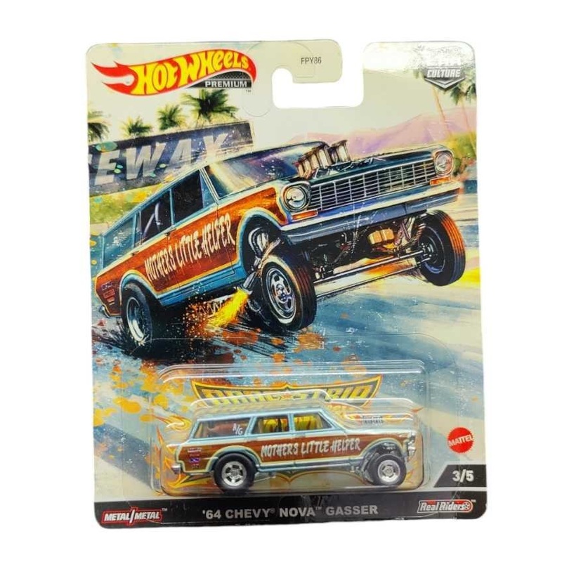 Hotwheels 64 Chevy Nova gasser DragStrip Imported Premium 1:64