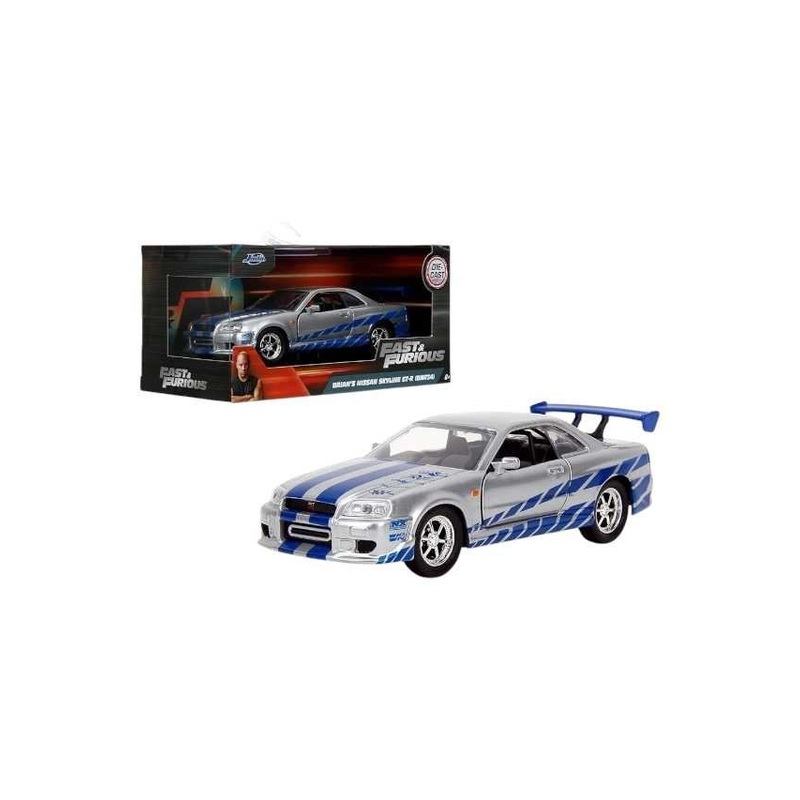 Jada Fast and Furious Nissan Skyline Gt-R (BNR34) (Box Damage car mint condition) 1:43 scale