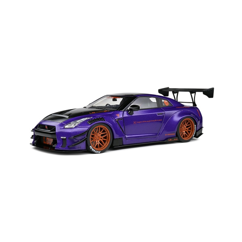 Solido 2022 Nissan GT-R (R35) W/ Liberty Walk Body Kit 2.0 Purple 1:18