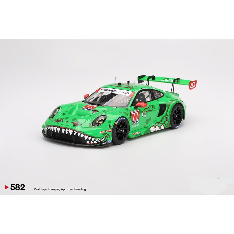 Topspeed Porsche 911 GT3 R (992) #77 Rexy AO Racing 2024 IMSA Daytona 24hrs GTD Pro 2nd Place Green 1:18