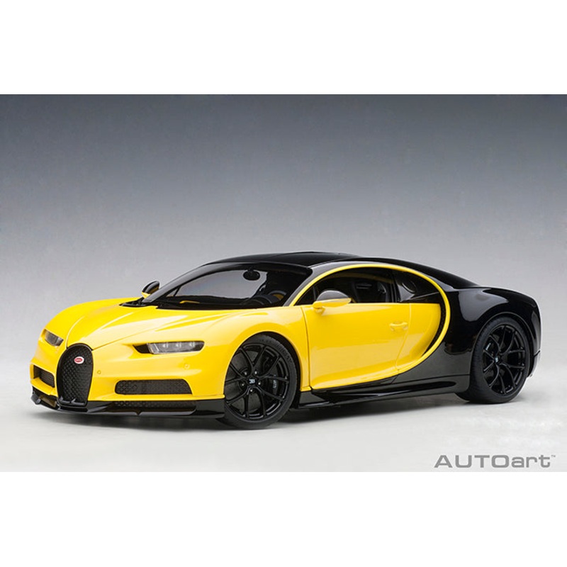 AUTOart 2017 Bugatti Chiron Juane Molsheim Yellow w/ Nocturne Black 1:18