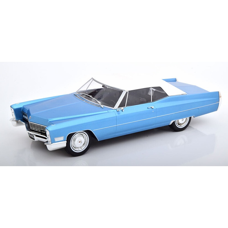 KK Scale 1967 Cadillac DeVille with Softtop Light Blue Metallic 1:18