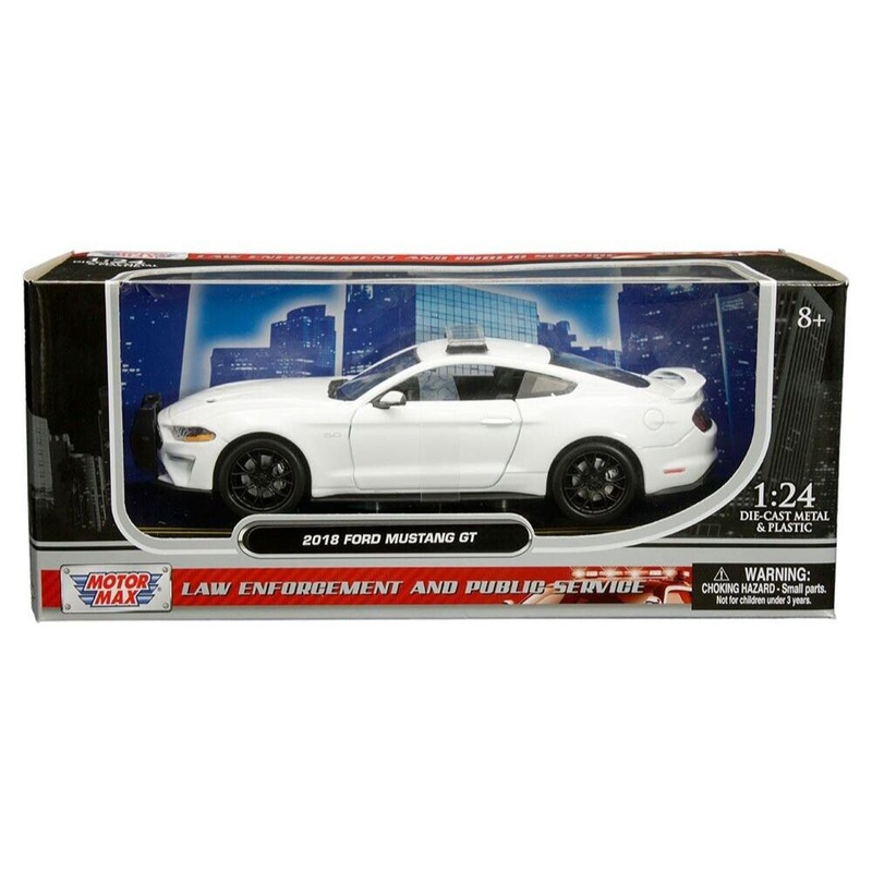 Motormax 2018 Ford Mustang GT Police Car Unmarked w/ Light Bar 1:24