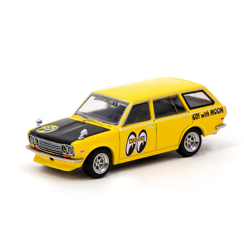 Tarmac Works 1/64 Mijo Exclusive Datsun 510 Wagon Mooneyes Yellow