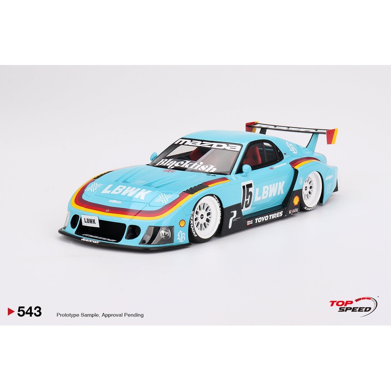 Topspeed Mazda RX-7 FD LB-Super Silhouette Liberty Walk Europe Blue 1:18