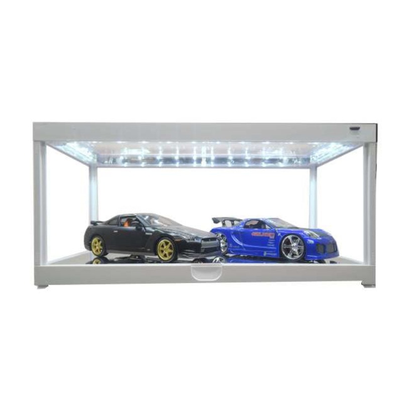 Triple 9 LED 14in Display Case w/ White Frame 1:18