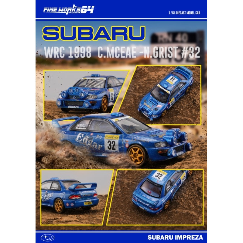 Fine Works 1/64 Impreza WRC Blue Edgar 32#