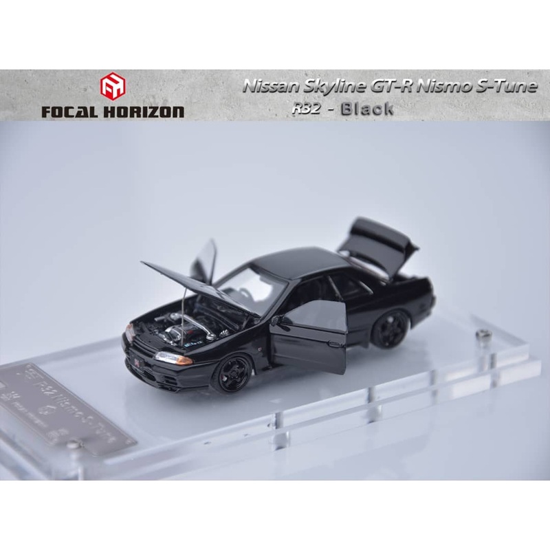Focal Horizon 1/64 Nismo S-Tune R32 GT-R  Black, Openable, 499pcs Limited, Gift Box with Crystal Base