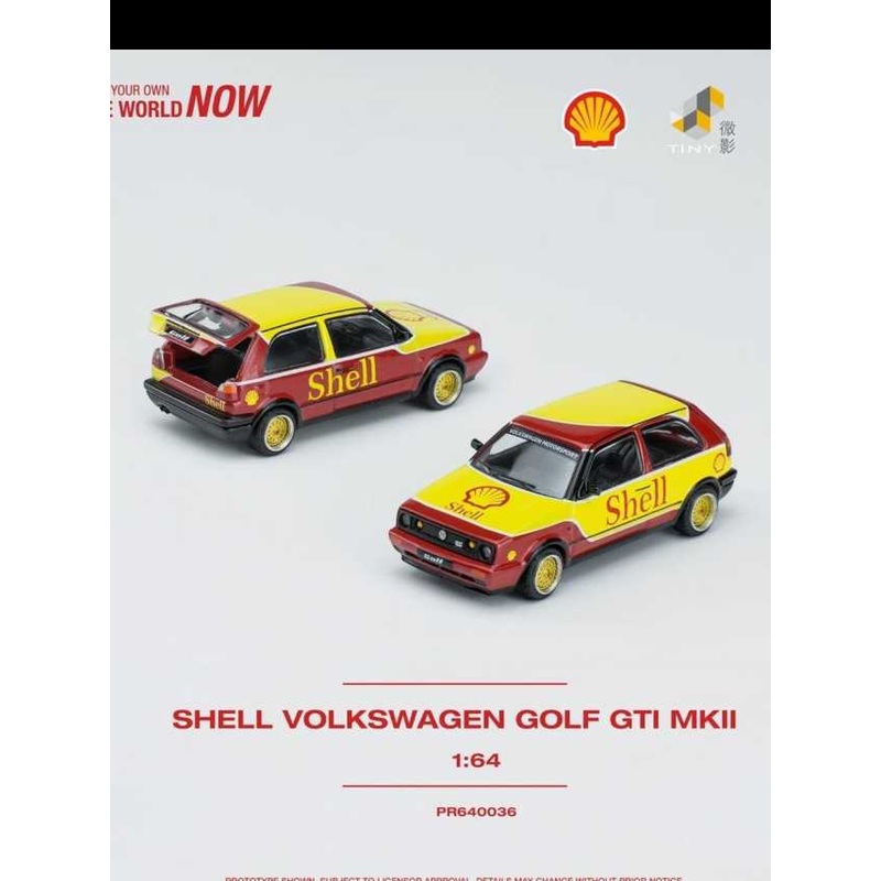 Pop Race pr64-36 poprace x Tomy shell Volkswagen golf gti mk2 1:64 scale
