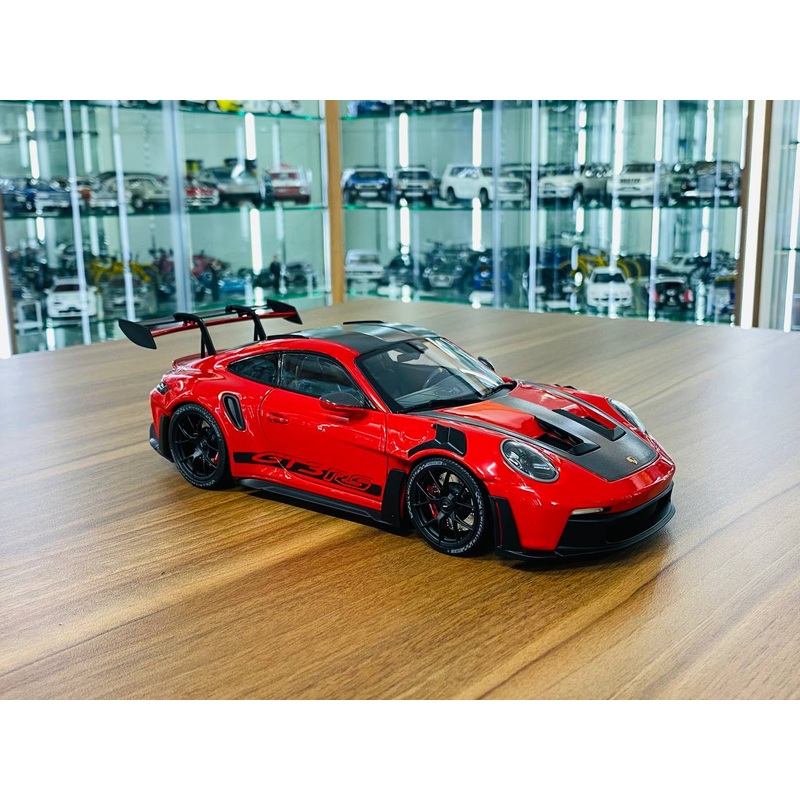 1/18 Diecast Model - Minichamps Porsche 911 (992) GT3 RS Weissach Package 2022 in Red with Black Wheels