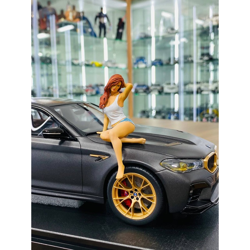 1/18 Scale Figure (Hand Made / Painted) Lazy Lady Figure ( white tank top )