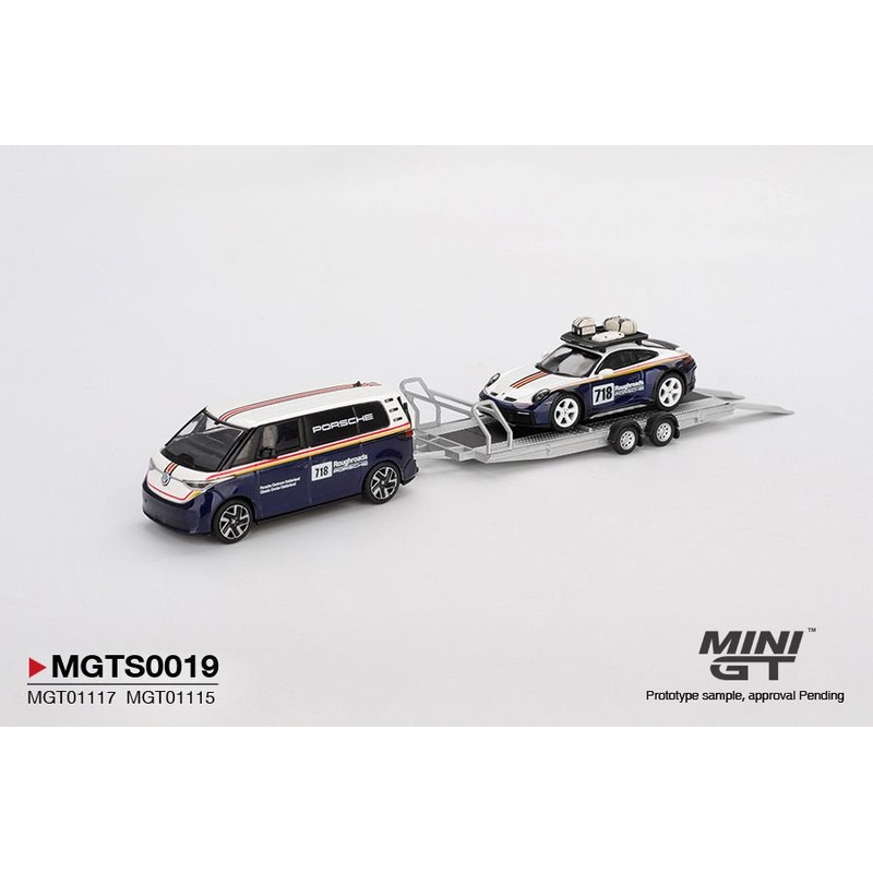 [ETA:  Feb 2026 ] Mini GT 1/64 Porsche 911 Dakar #718 with Volkswagen ID. Buzz Porsche Centrum Gelderland Roughroads Set