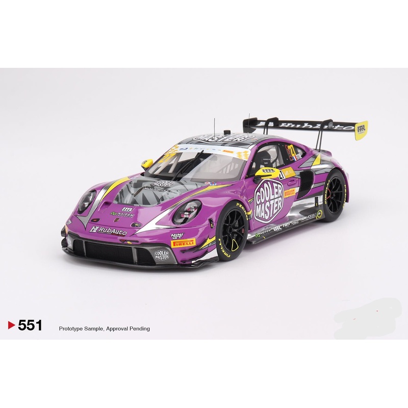 Topspeed Porsche 911 GT3 R (992) #27 HubAuto Racing 2023 FIA GT World Cup 70th Macau Grand Prix Purple 1:18